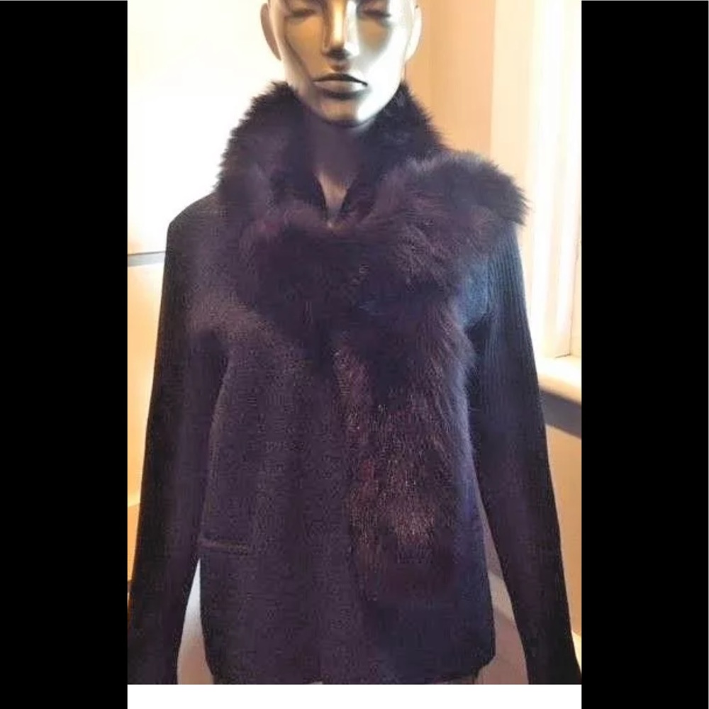 BEAUTIFUL GENUINE  LONG BROWN FOX FUR SCARF WRAP COLLAR